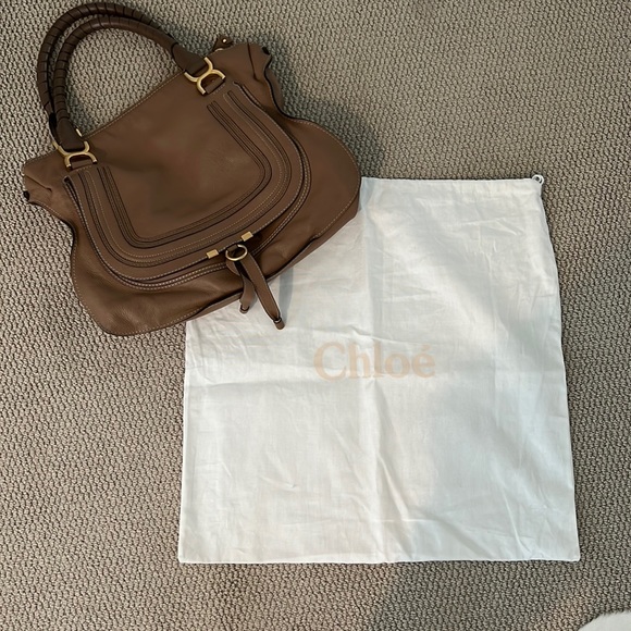 Chloe Handbags - Chloe Marcie Medium Zip Leather Satchel Bag in Brown